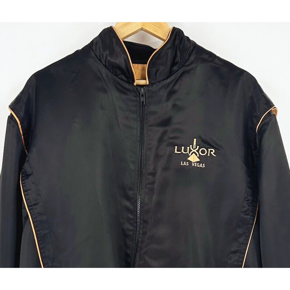 VTG M.A.P 80s Satin Bomber Luxor Las Vegas XL Jacket Zip Made In USA Embroidered - Picture 3 of 7